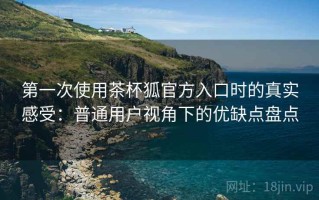 第一次使用茶杯狐官方入口时的真实感受：普通用户视角下的优缺点盘点