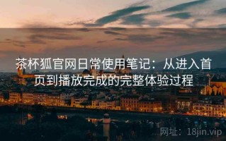 茶杯狐官网日常使用笔记：从进入首页到播放完成的完整体验过程