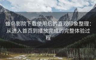 蜂鸟影院下载使用后的直观印象整理：从进入首页到播放完成的完整体验过程