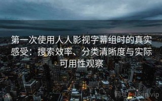 第一次使用人人影视字幕组时的真实感受：搜索效率、分类清晰度与实际可用性观察