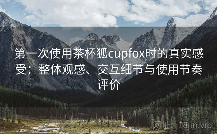 第一次使用茶杯狐cupfox时的真实感受：整体观感、交互细节与使用节奏评价-第1张图片