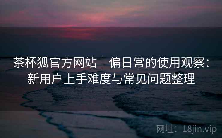 茶杯狐官方网站｜偏日常的使用观察：新用户上手难度与常见问题整理-第1张图片