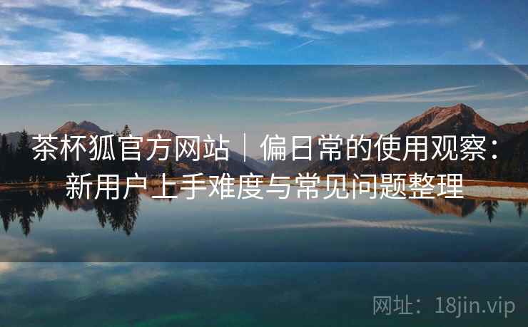 茶杯狐官方网站｜偏日常的使用观察：新用户上手难度与常见问题整理-第2张图片