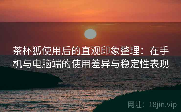茶杯狐使用后的直观印象整理：在手机与电脑端的使用差异与稳定性表现-第2张图片